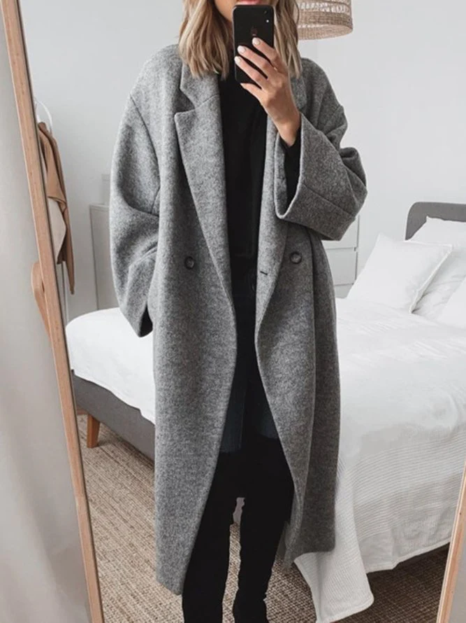 Emily Women's Coat – Long in Blended Wool with an Elegant and Modern Oversized Cut
