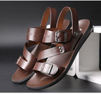 Tyler Sandales Homme – Sandales en Cuir Fendu avec Boucle Ajustable au Style Décontracté