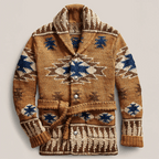 Spencer Cardigan Homme – Gilet Jacquard en Maille Douce au Style Inspiré de l'Ouest Américain