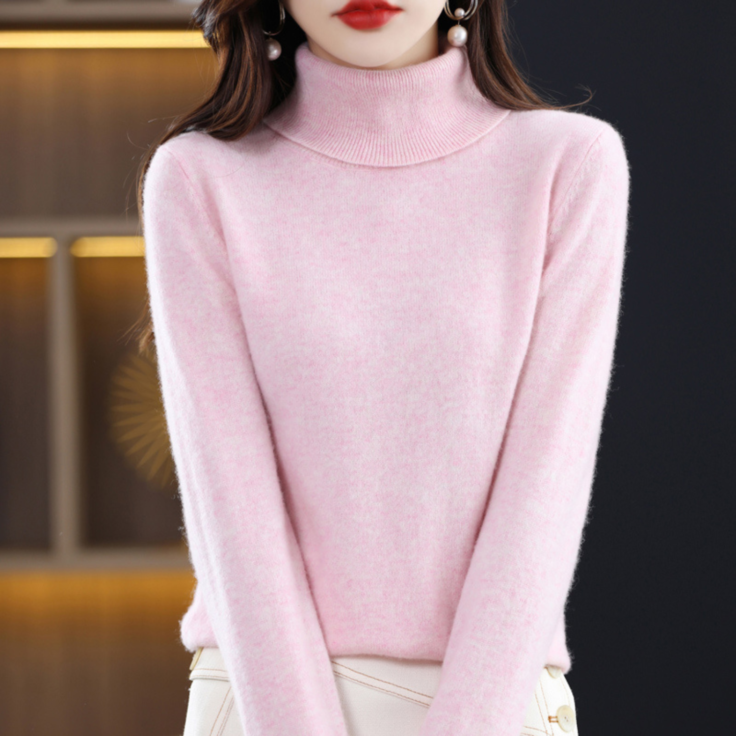 Olivia Women's Cashmere Turtleneck Sweater – Soft and Elegant 100% Premium Cashmere Sweater