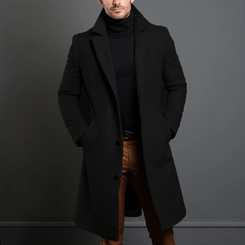 Renato Manteau Long Homme – Manteau d’Hiver Élégant avec Coupe Classique & Style Intemporel