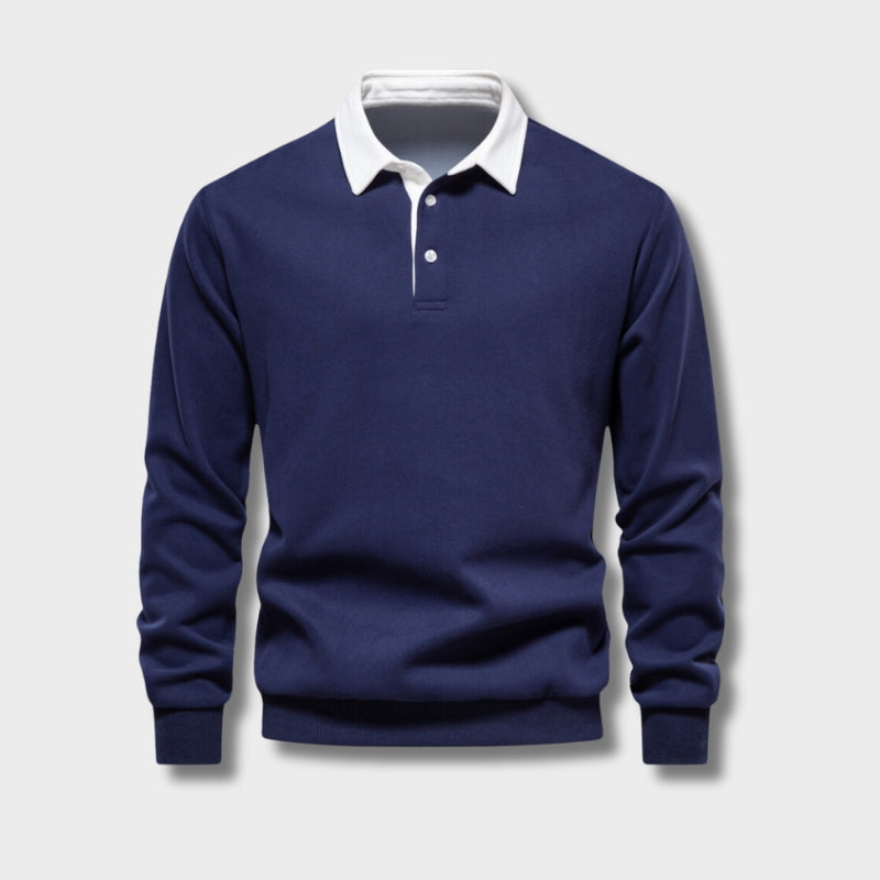 Ethan Pull Polo Homme – Sweat à Manches Longues Respirant avec Col Polo Classique