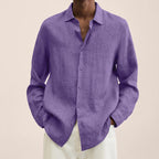 Hunter Chemise Homme en Lin – Chemise Élégante à Manches Longues en Lin Respirant
