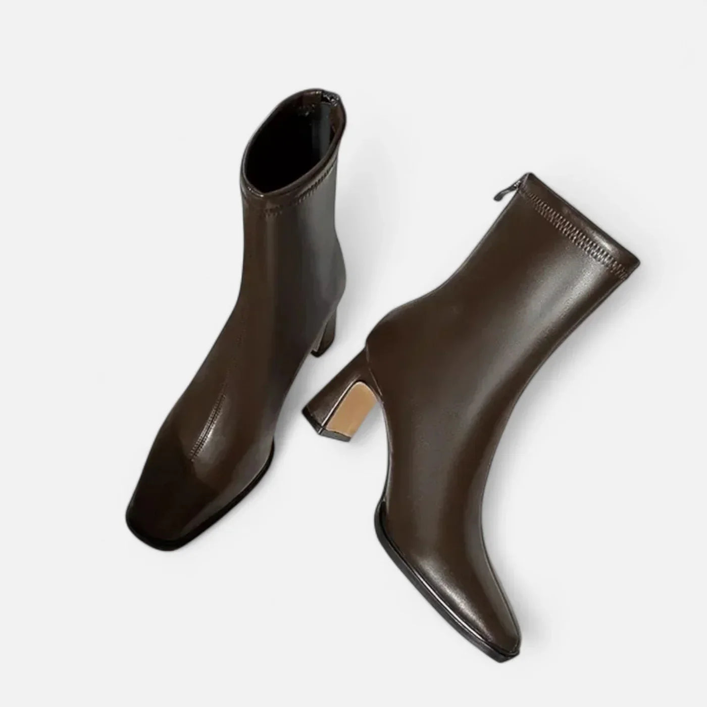 Grace Bottines Femme – Bottines à Talon Bloc avec Bout Carré et Doublure Confortable