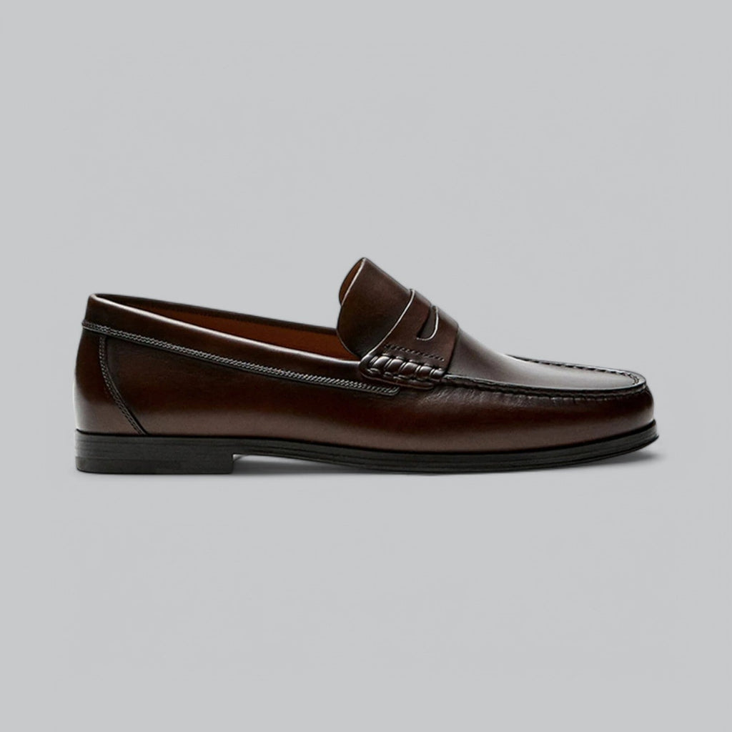Antoine Mocassins Homme en Cuir – Chaussures Slip-On Élégantes avec Semelle en Caoutchouc