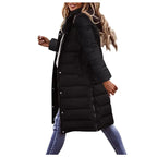 Coralie Doudoune Longue Femme – Manteau Matelassé Chaud avec Capuche & Coupe Élégante