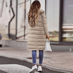 Coralie Doudoune Longue Femme – Manteau Matelassé Chaud avec Capuche & Coupe Élégante