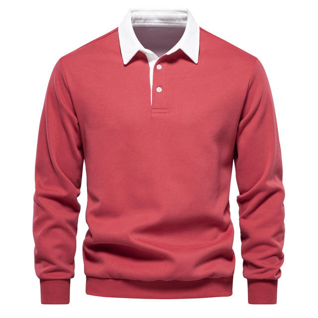 Ethan Pull Polo Homme – Sweat à Manches Longues Respirant avec Col Polo Classique