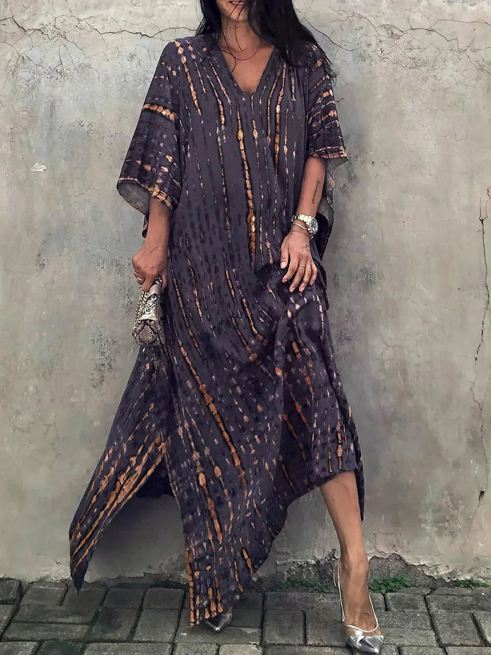 Vanessa Long Kaftan Dress for Women - Bohemian Chic Flowy Summer Maxi Dress