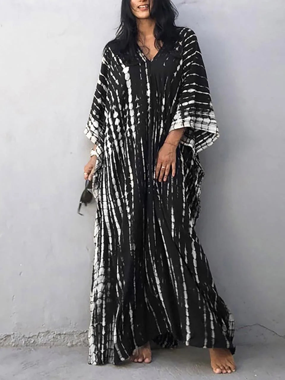 Vanessa Robe Caftan Longue Femme – Robe Maxi Fluide d'Été au Style Bohème Chic