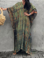 Vanessa Abito Caftano Lungo Donna – Abito Maxi Estivo Fluido in Stile Boho Chic