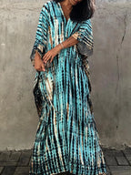 Vanessa Abito Caftano Lungo Donna – Abito Maxi Estivo Fluido in Stile Boho Chic