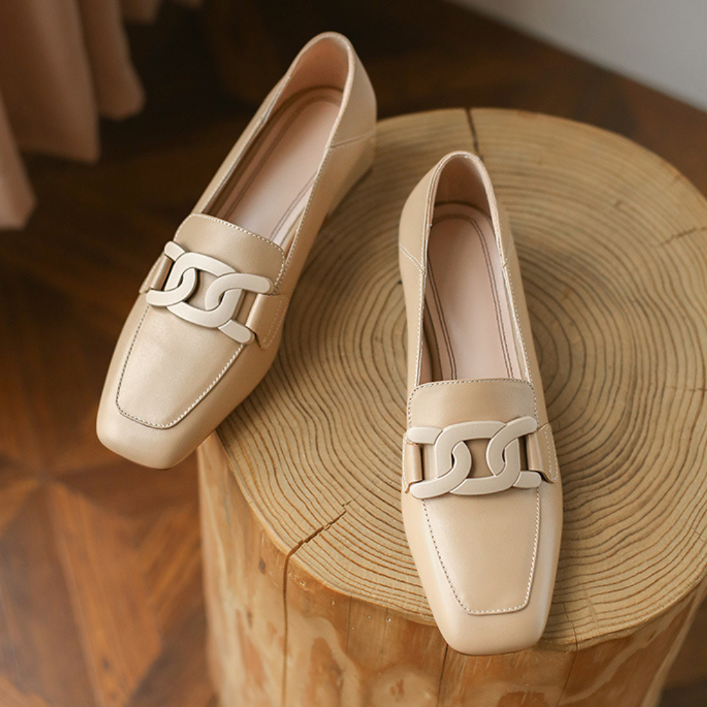 Selora Mocassins Femme Mary Jane – Chaussures en Cuir Véritable avec Talon Épais et Confort Optimal
