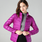 Rachel Veste Femme – Doudoune Ultra-Légère Imperméable avec Col Montant et Pochette de Rangement