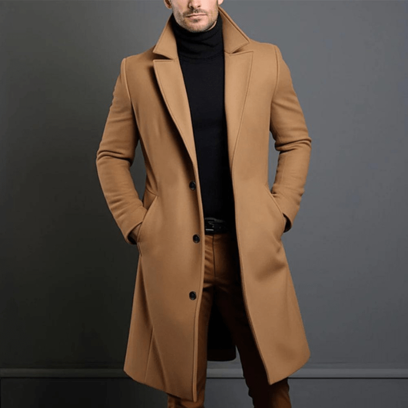 Renato Manteau Long Homme – Manteau d’Hiver Élégant avec Coupe Classique & Style Intemporel