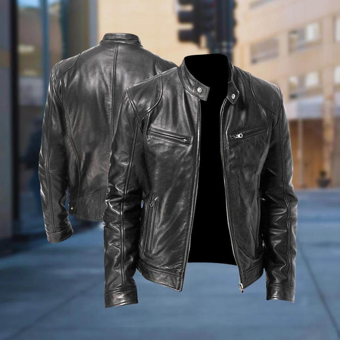 Darius Veste Homme en Cuir – Blouson Élégant en Cuir Premium avec Style Intemporel