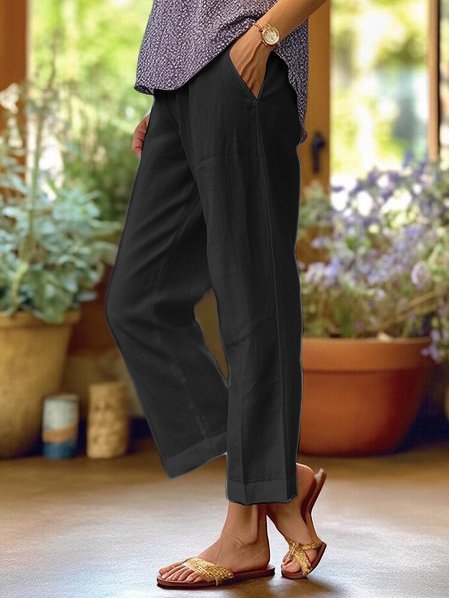 Brooke Pantalon Femme en Lin – Pantalon Ample et Léger avec Coupe Fluide pour l'Été