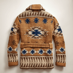 Spencer Cardigan Homme – Gilet Jacquard en Maille Douce au Style Inspiré de l'Ouest Américain