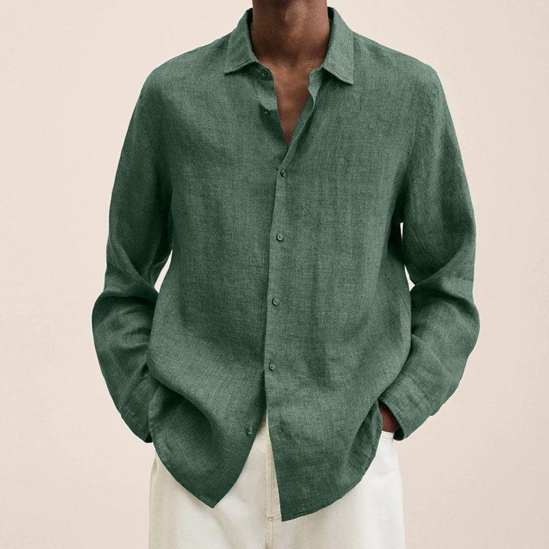 Hunter Chemise Homme en Lin – Chemise Élégante à Manches Longues en Lin Respirant