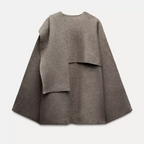 Colette Women's Wool Poncho – Elegant Asymmetrical Poncho with Cozy Warmth