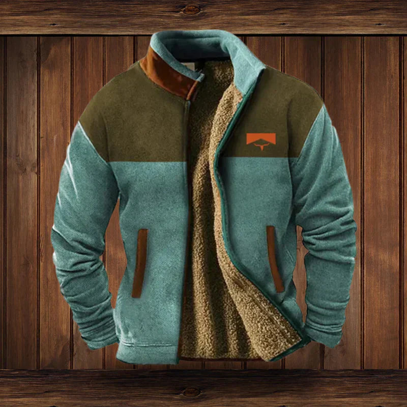 Bastien Veste Homme Style Western – Veste Doublée Polaire avec Motifs Ethniques et Chaleur Hivernale