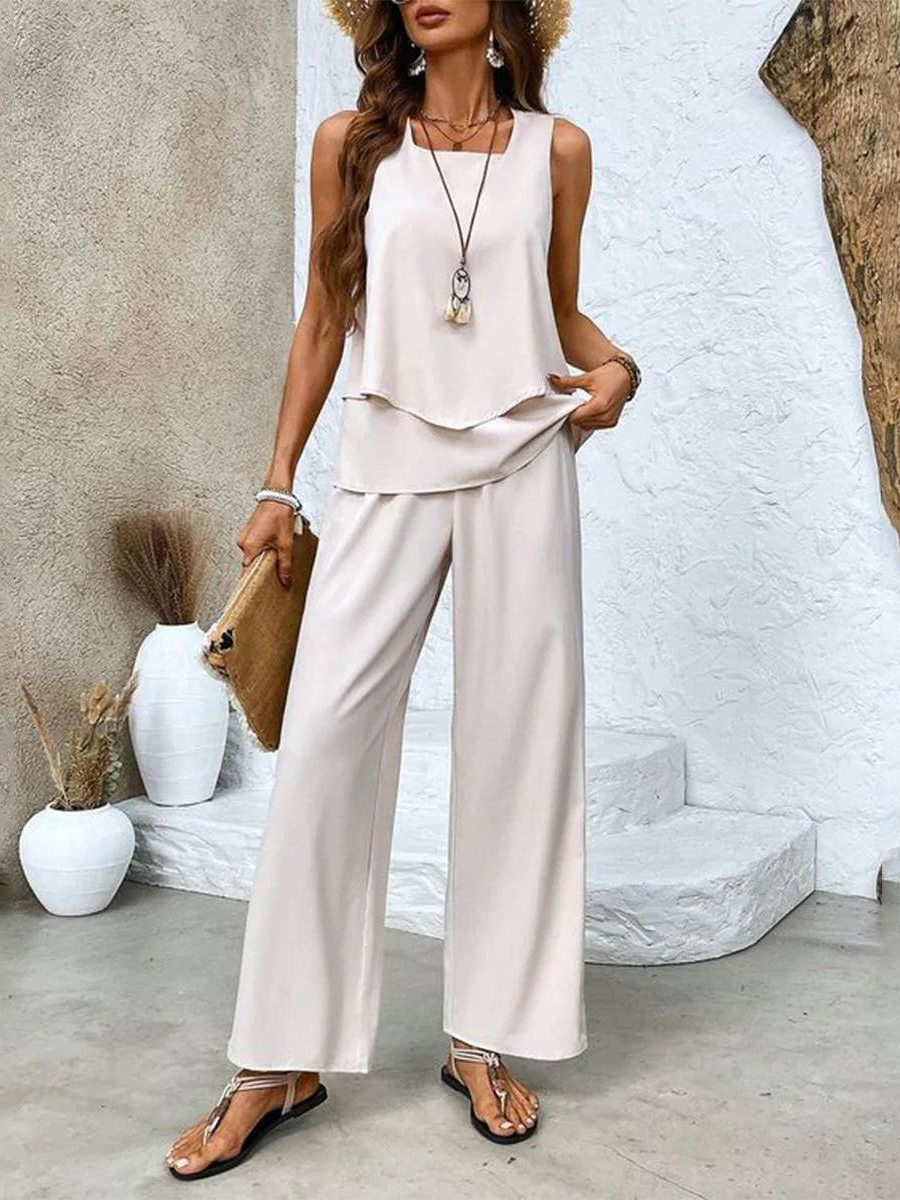 Sophia Ensemble Femme – Ensemble Élégant à Imprimé Floral avec Haut et Pantalon Confortable