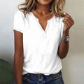 Caroline Women's Blouse – Elegant V-Neck & Lightweight Breathable Fabric for Summer Comfort