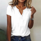 Caroline Blusa Donna – Scollo a V Elegante e Tessuto Leggero Traspirante per un Comfort Estivo