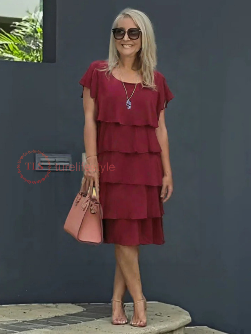 Whitney Robe Midi Femme – Robe en Chiffon Fluide avec Ourlet Asymétrique & Élégance Aérienne