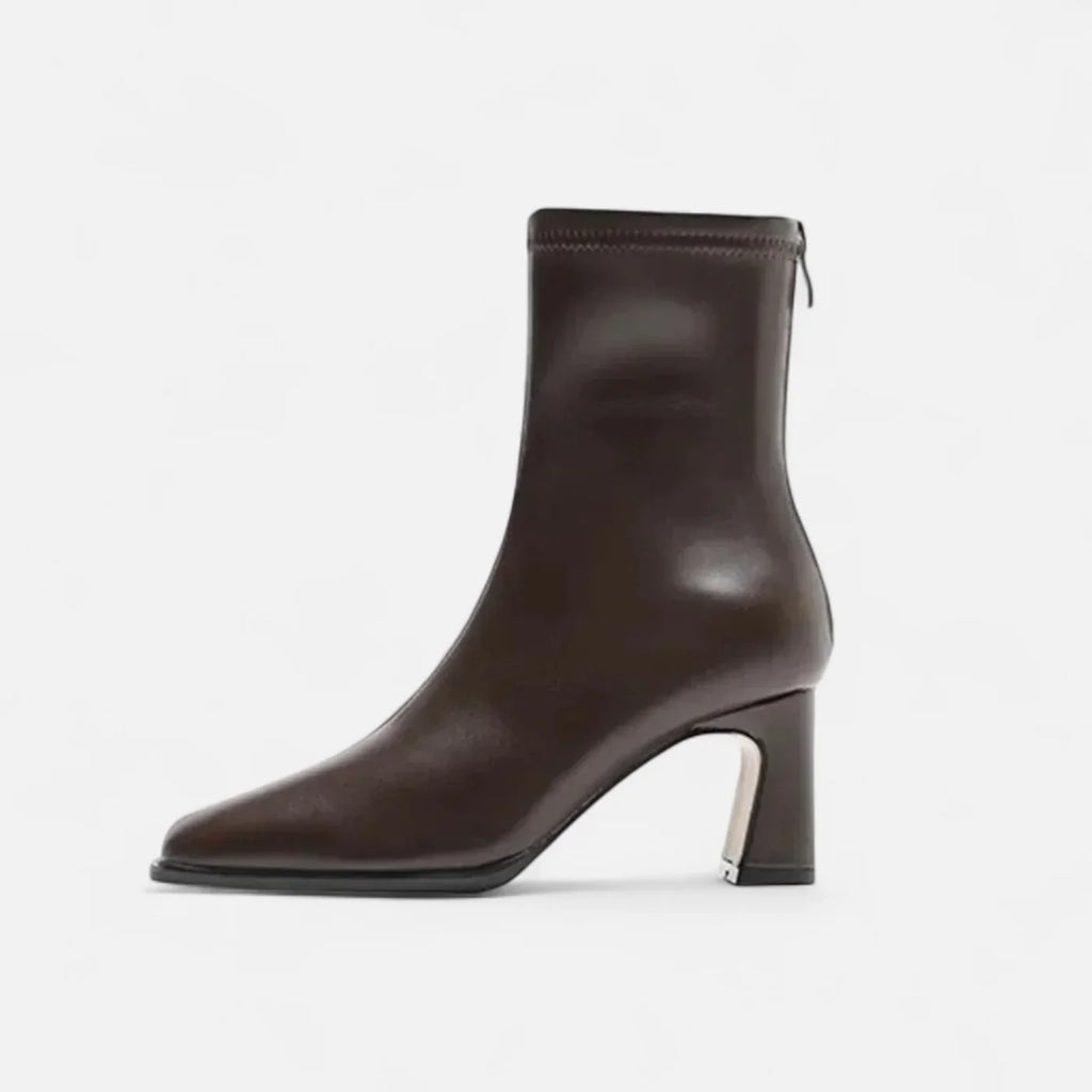 Grace Women's Ankle Boots – Block Heel Ankle Boots with Square Toe and Comfortable Lining