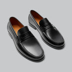 Antoine Men's Leather Loafers – Stylish Slip-On Shoes with Rubber Sole