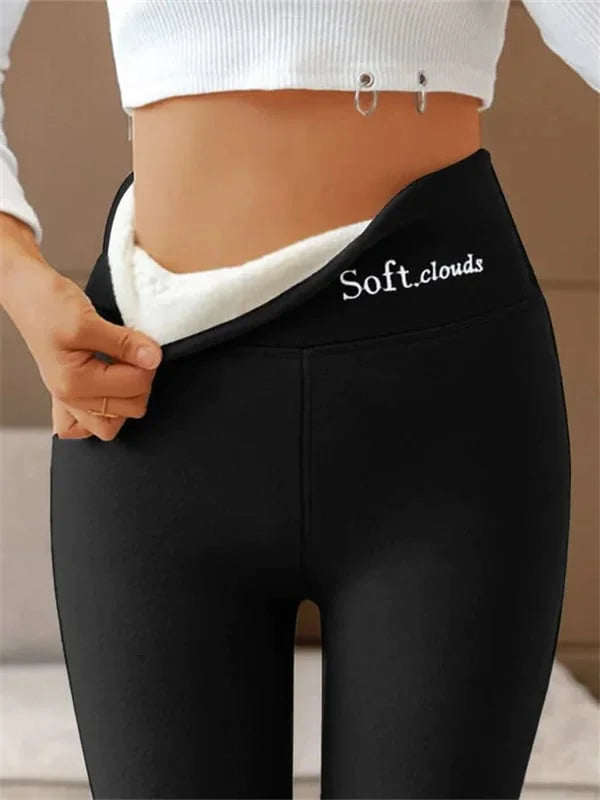 Élise Legging Femme Doublé Polaire – Pantalon Stretch Ultra Chaud à Coupe Ajustée