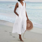 Lauren Abito Estivo Donna – Abito Elegante con Scollo a V, Taglio Fluido e Stile Senza Tempo