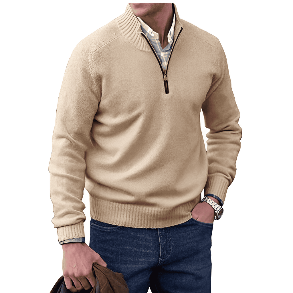 Jack Men's Jumper – Half-Zip Soft Knit Jumper with Stand-Up Collar and Modern Fit