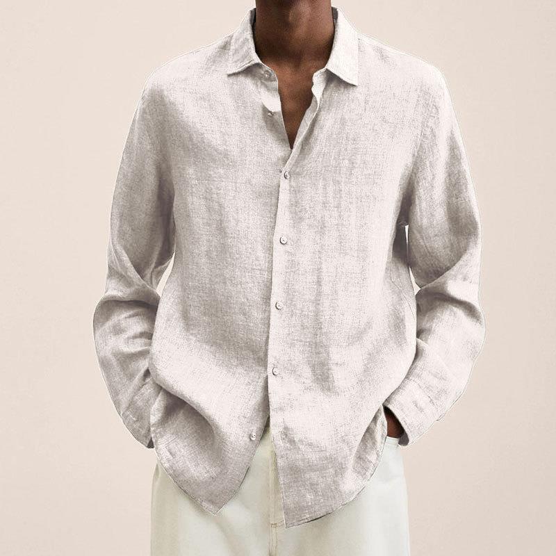 Hunter Chemise Homme en Lin – Chemise Élégante à Manches Longues en Lin Respirant