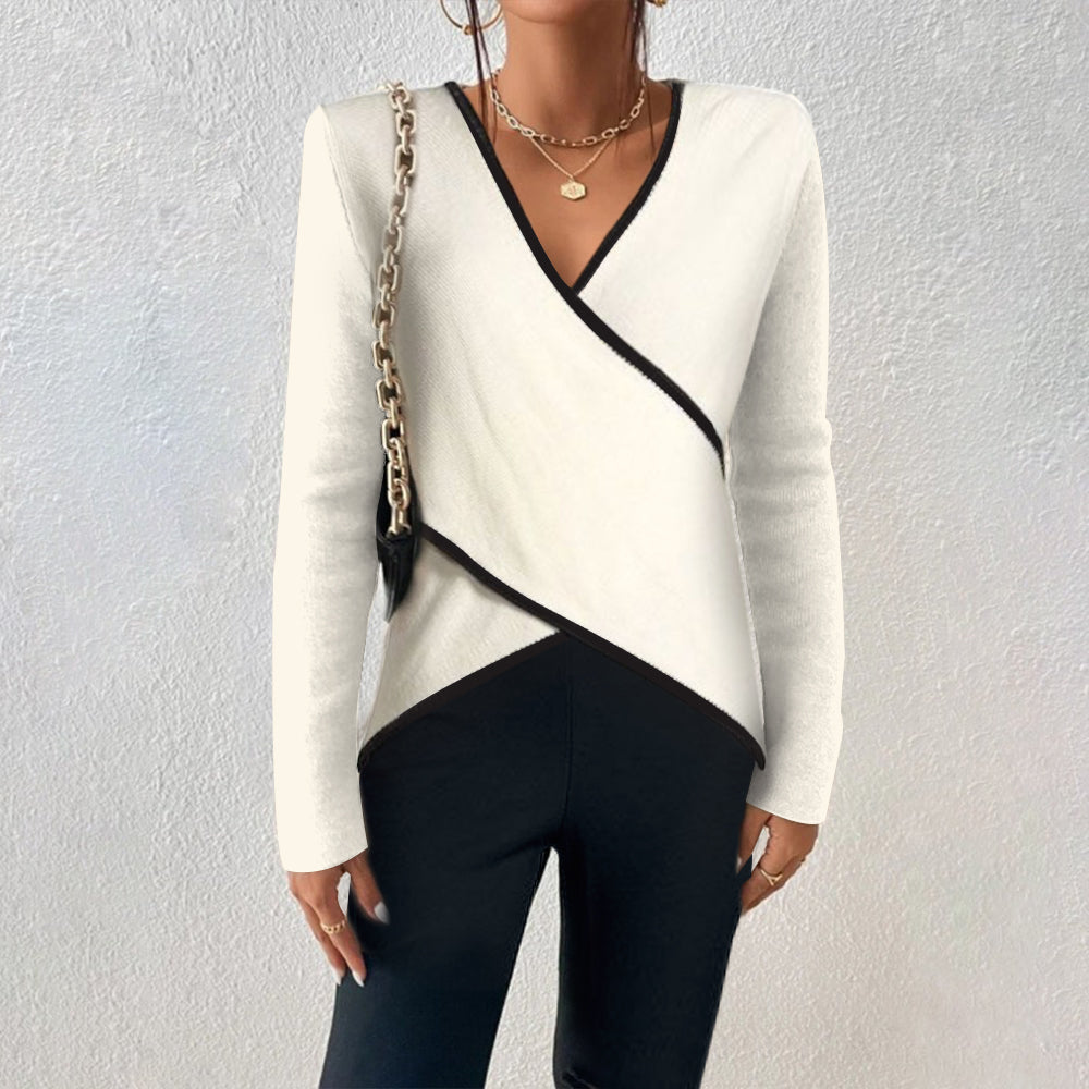 Aurora Women's V-Neck Sweater – Elegant Soft Knit with Comfortable Fit