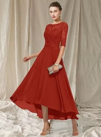 Manon Robe de Soirée Femme – Robe Longue en Dentelle Élégante avec Coupe Fluide pour Cérémonies