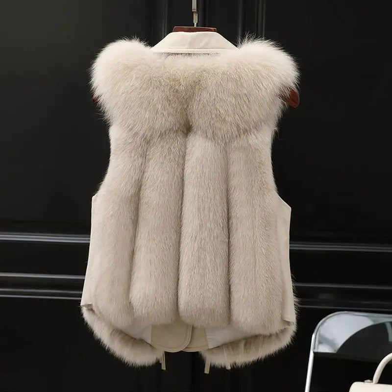 Kelsey Women's Faux Fur Vest – Elegant Vest with Adjustable Fit & Soft Lining