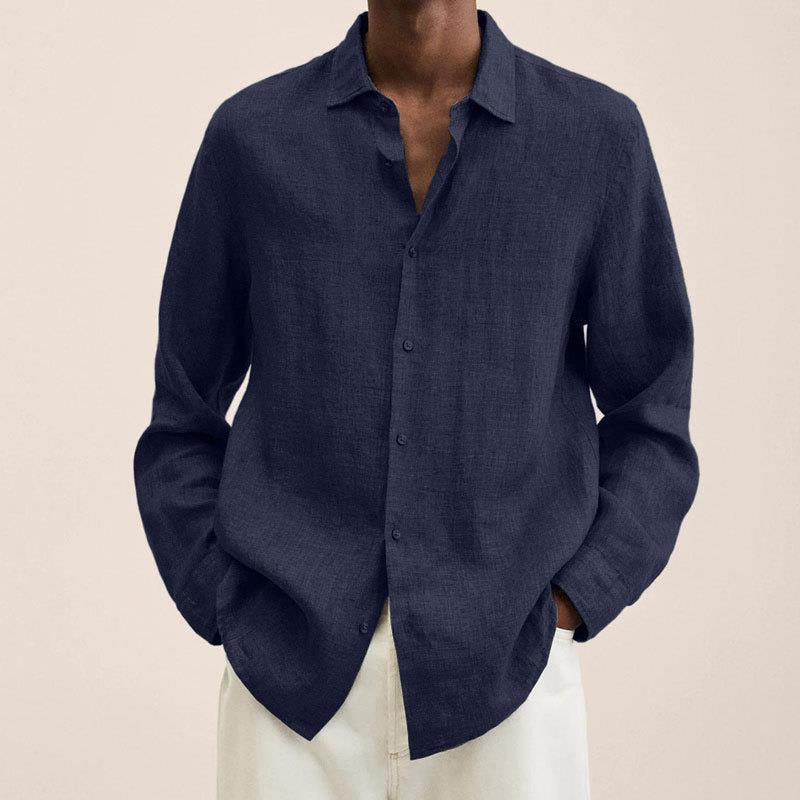 Hunter Chemise Homme en Lin – Chemise Élégante à Manches Longues en Lin Respirant