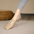 Selora Mocassins Femme Mary Jane – Chaussures en Cuir Véritable avec Talon Épais et Confort Optimal