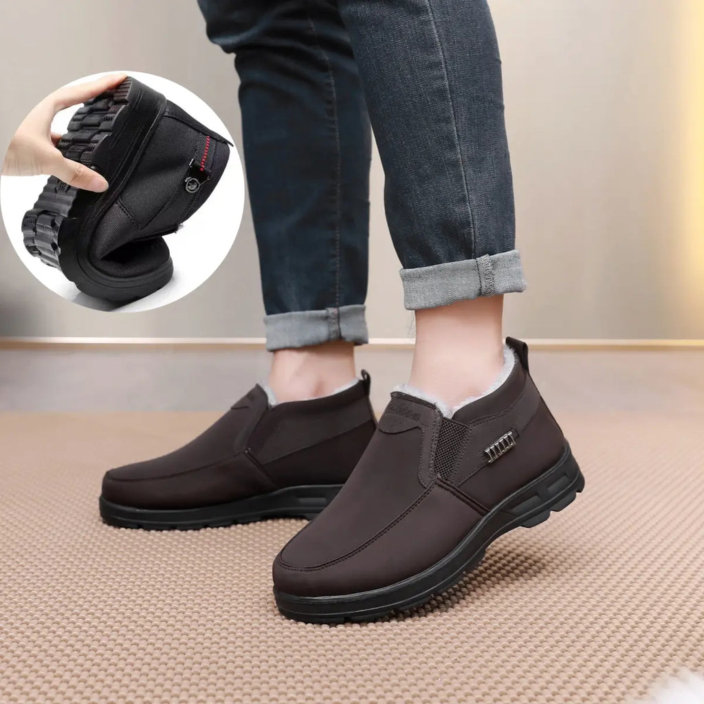 Benjamin Men's Winter Shoes – Slip-on Thermal Boots with Plush Lining