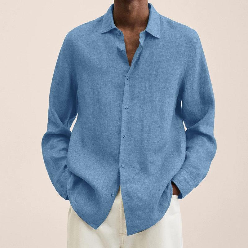 Hunter Chemise Homme en Lin – Chemise Élégante à Manches Longues en Lin Respirant