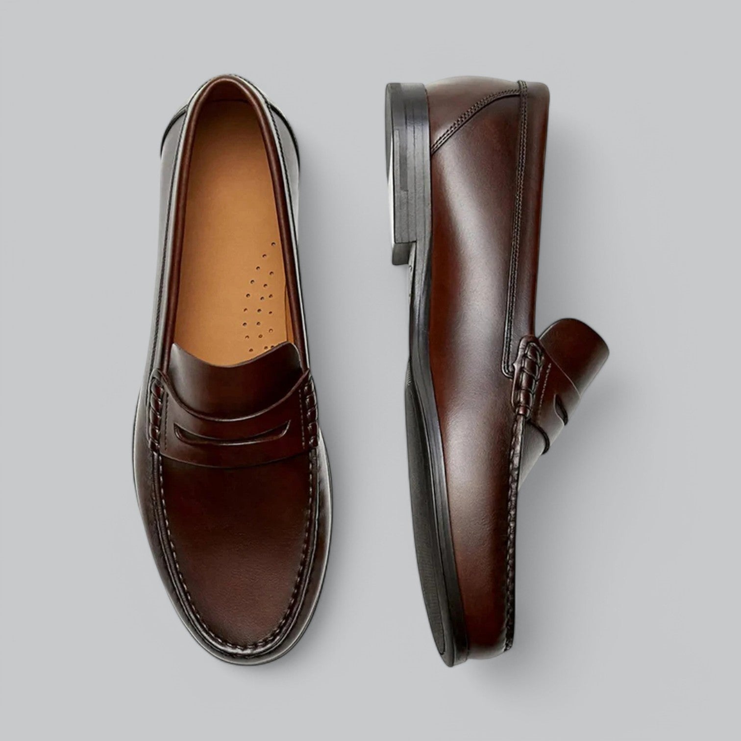 Antoine Mocassins Homme en Cuir – Chaussures Slip-On Élégantes avec Semelle en Caoutchouc