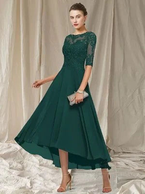 Manon Robe de Soirée Femme – Robe Longue en Dentelle Élégante avec Coupe Fluide pour Cérémonies