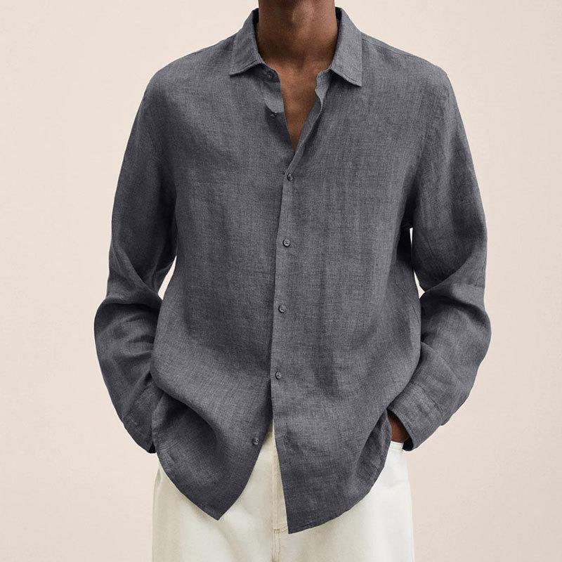 Hunter Chemise Homme en Lin – Chemise Élégante à Manches Longues en Lin Respirant