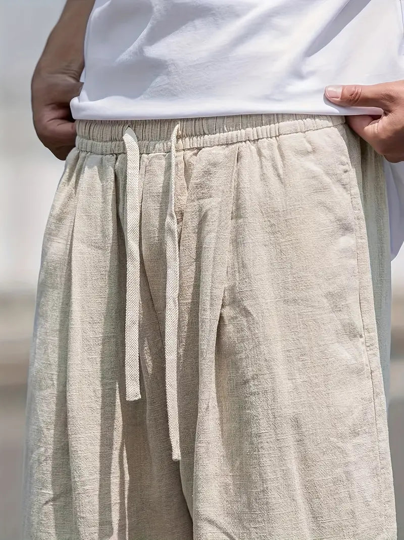 Logan Pantalon en Lin Homme – Pantalon Léger à Coupe Ample avec Confort Respirant & Style Décontracté