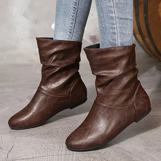 Emma Women's Leather Boots – Genuine Leather Ankle Boots with Stylish Non-Slip Sole