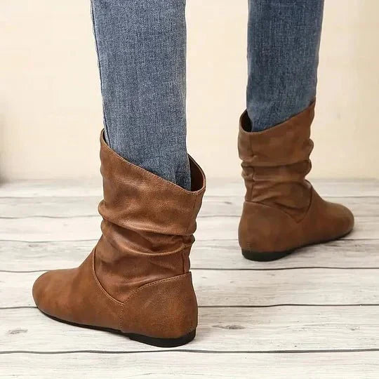 Emma Women's Leather Boots – Genuine Leather Ankle Boots with Stylish Non-Slip Sole