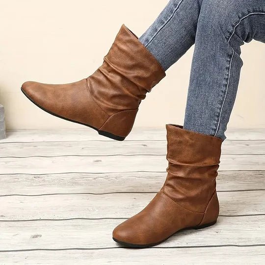 Emma Women's Leather Boots – Genuine Leather Ankle Boots with Stylish Non-Slip Sole
