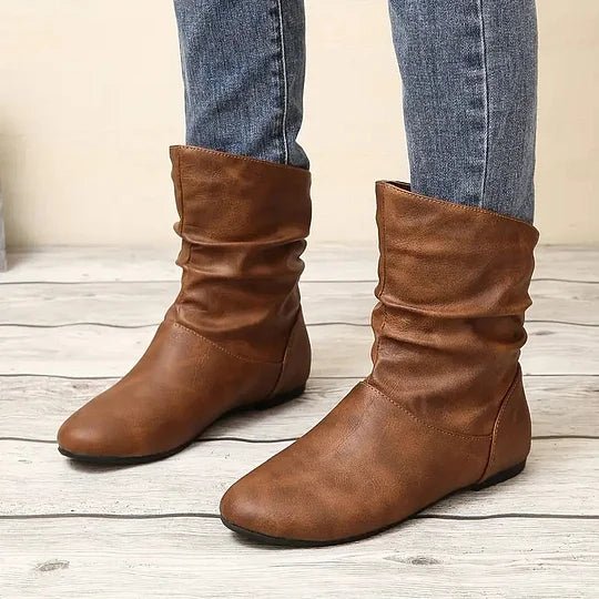 Emma Women's Leather Boots – Genuine Leather Ankle Boots with Stylish Non-Slip Sole